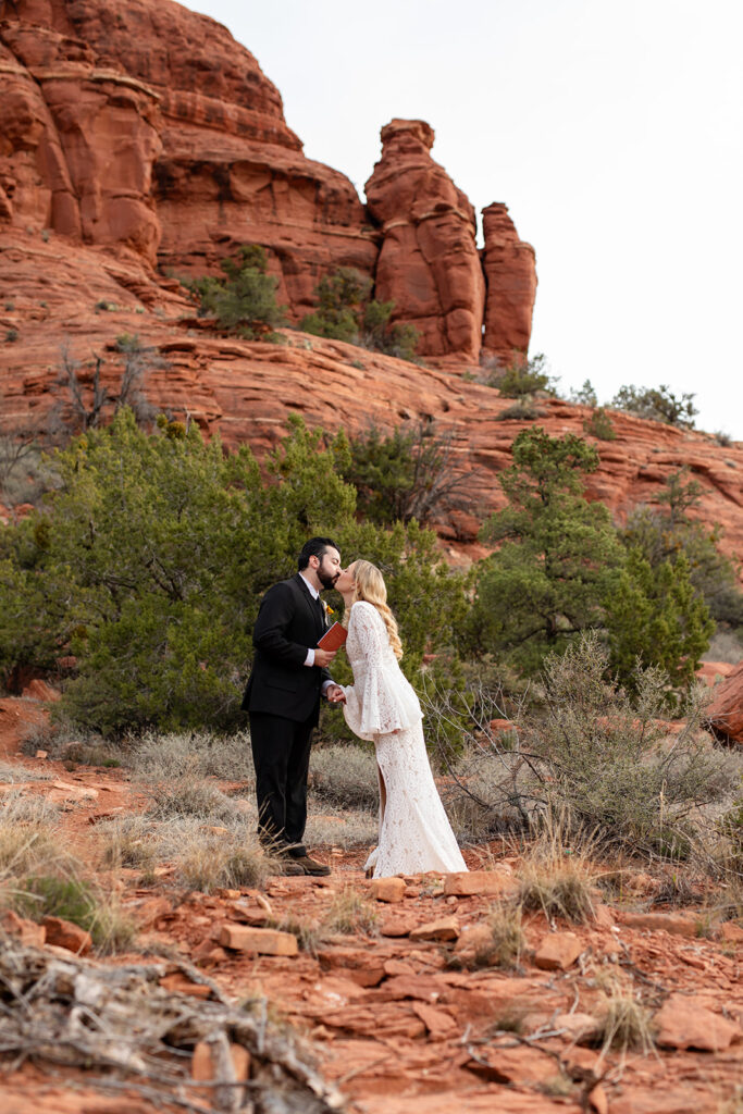 emotional sedona elopement ceremony photography