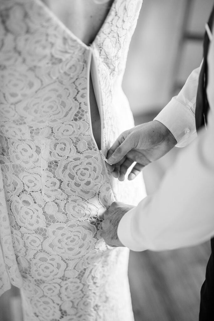 romantic elopement couple getting ready together in an airbnb in sedona