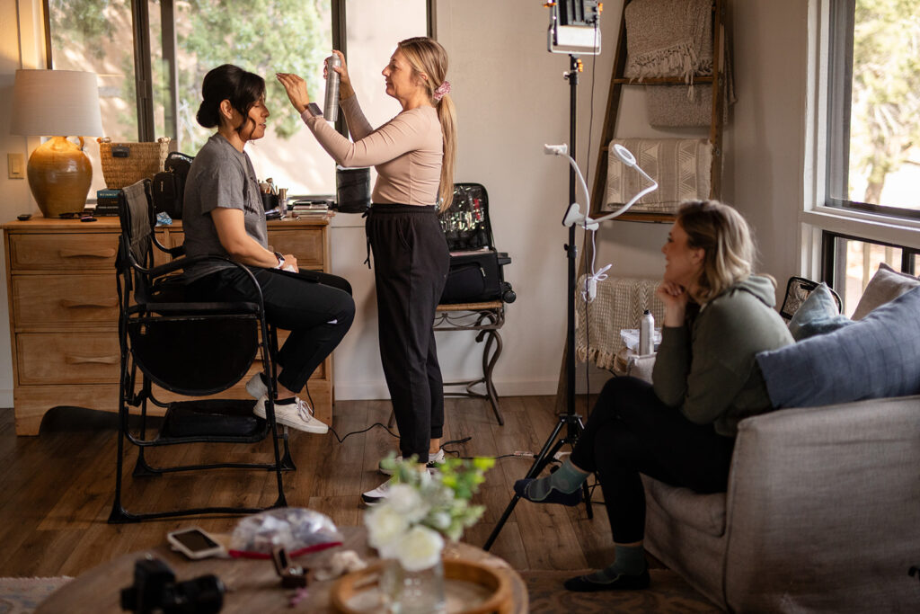 airbnb elopement getting ready photo