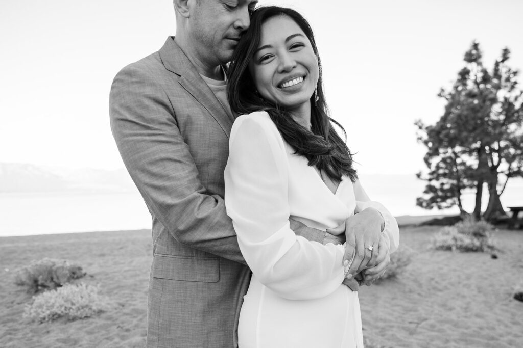 classy lake tahoe engagement photos