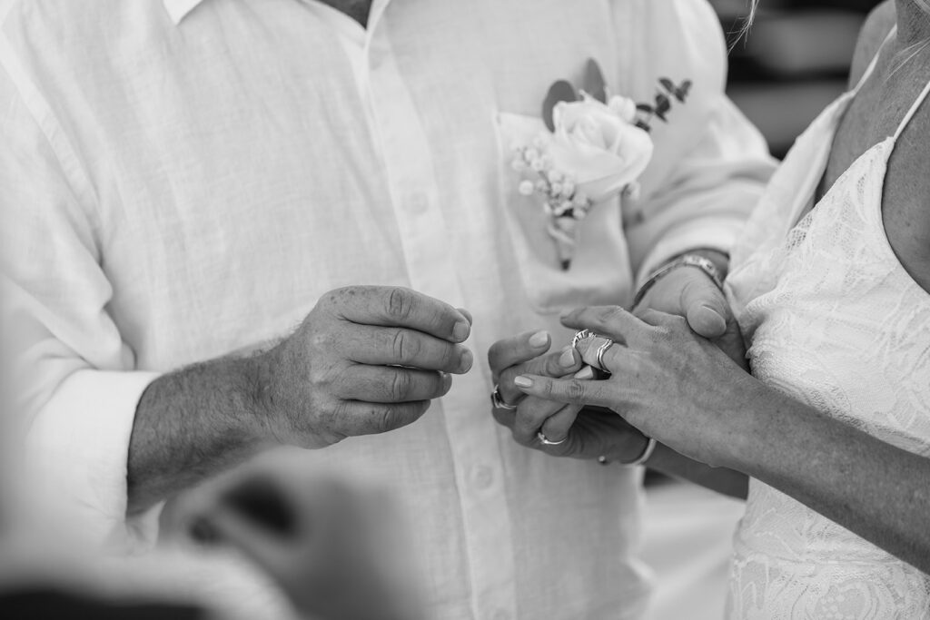 an intimate elopement ceremony on a boat in Lake Tahoe