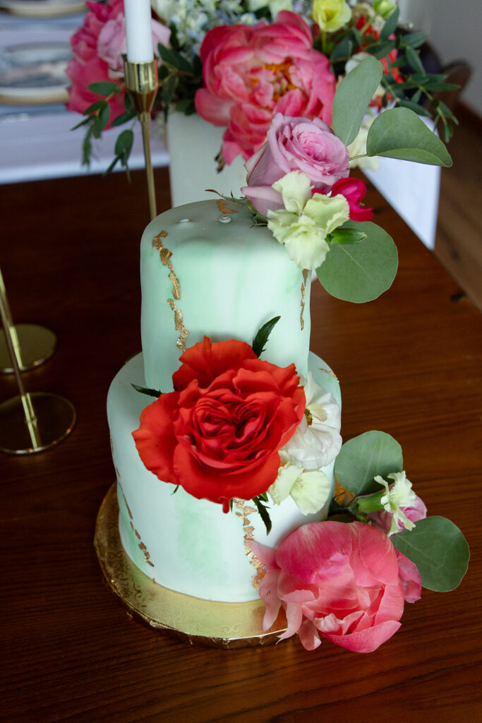 cute colorful elopement cake