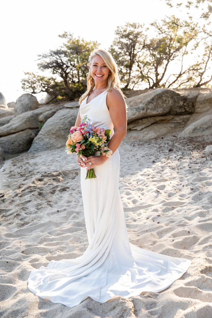 elegant bridal portrait in Lake Tahoe