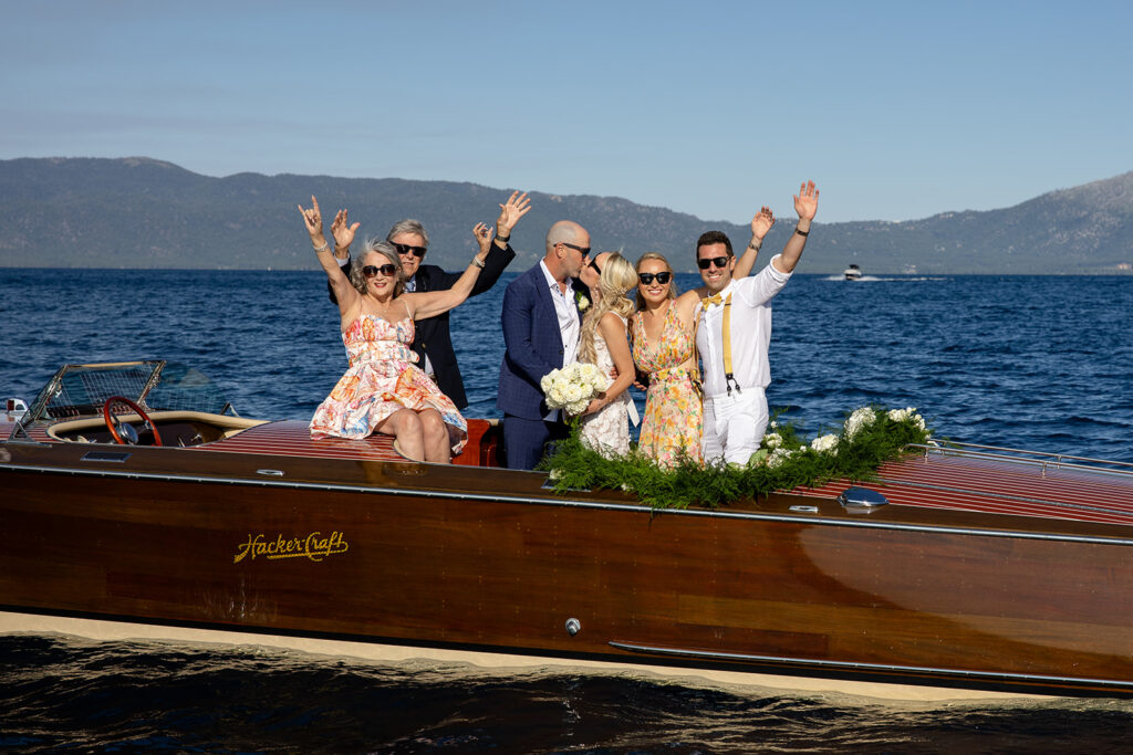 boat elopement ceremony officiated by the groom's dad