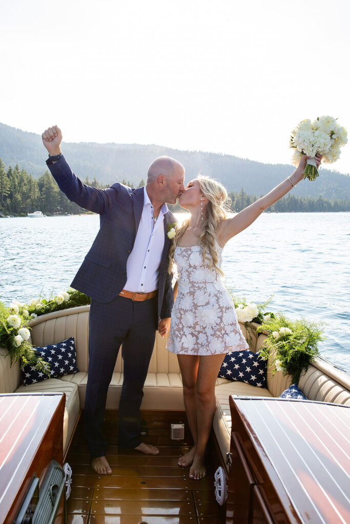 elopement couple celebrating their Lake Tahoe elopement day