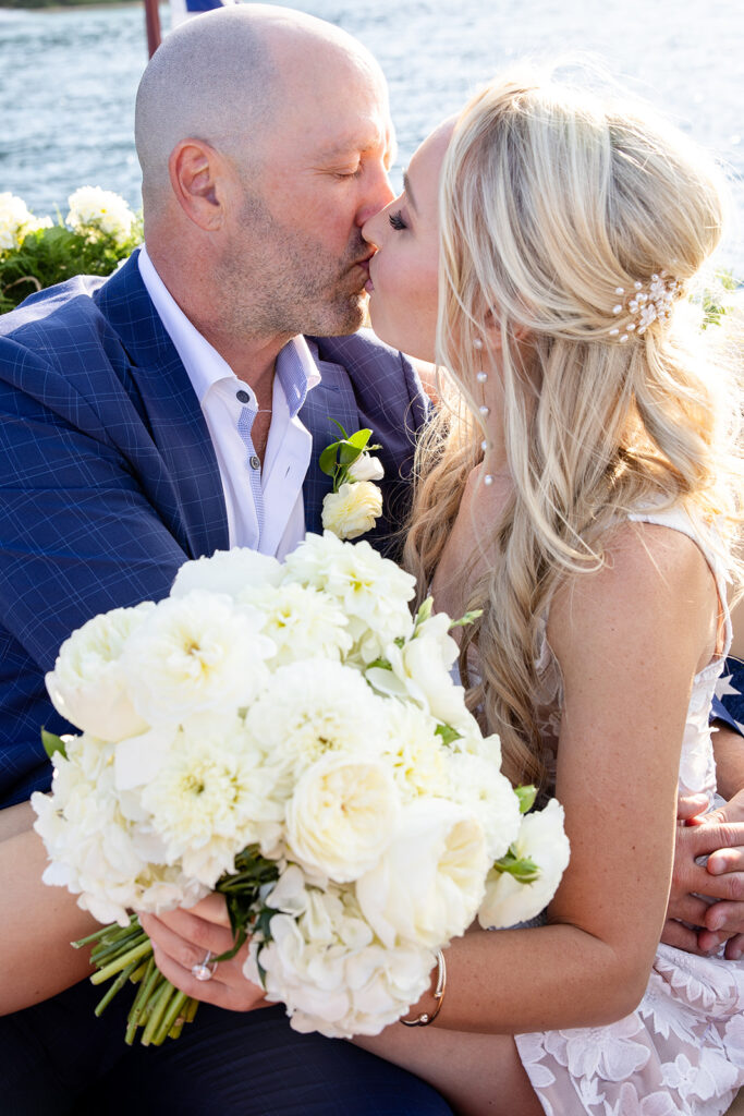 dreamy golden hour boat elopement on lake tahoe