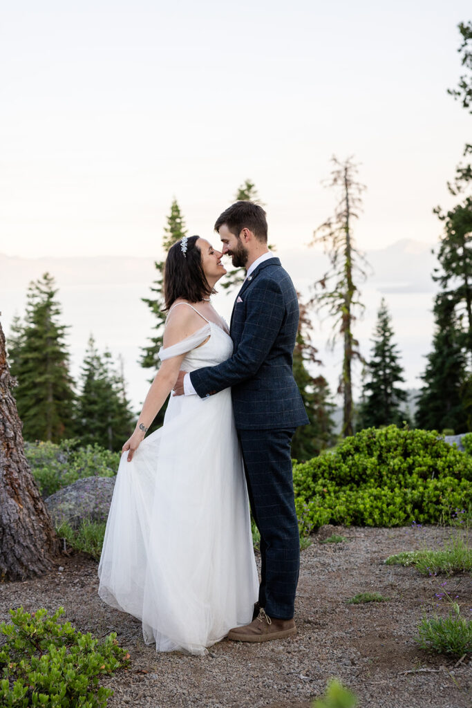 dreamy lake tahoe mountain elopement at monkey rock