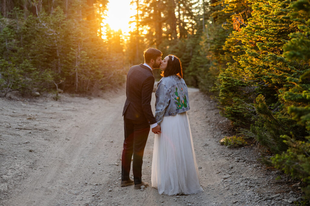 golden hour elopement photo in Lake Tahoe