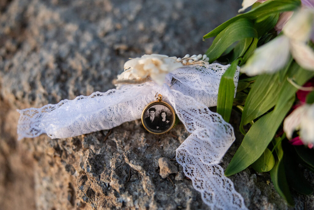 sentimental elopement detail close up