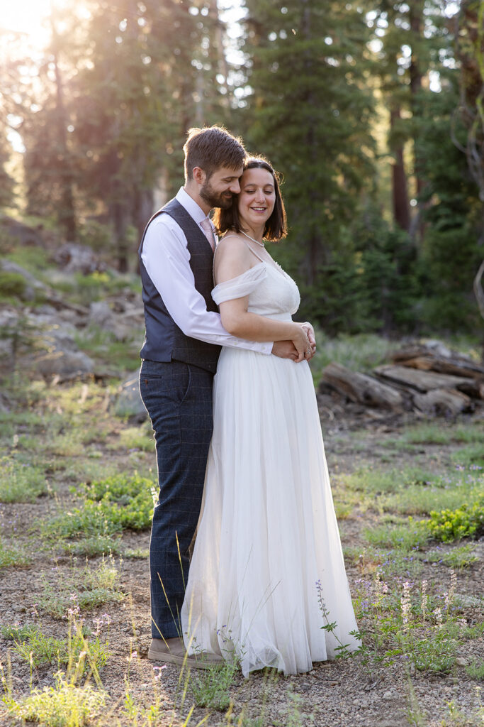 elopement couple portrait near North Star Ski Resort in Lake Tahoe