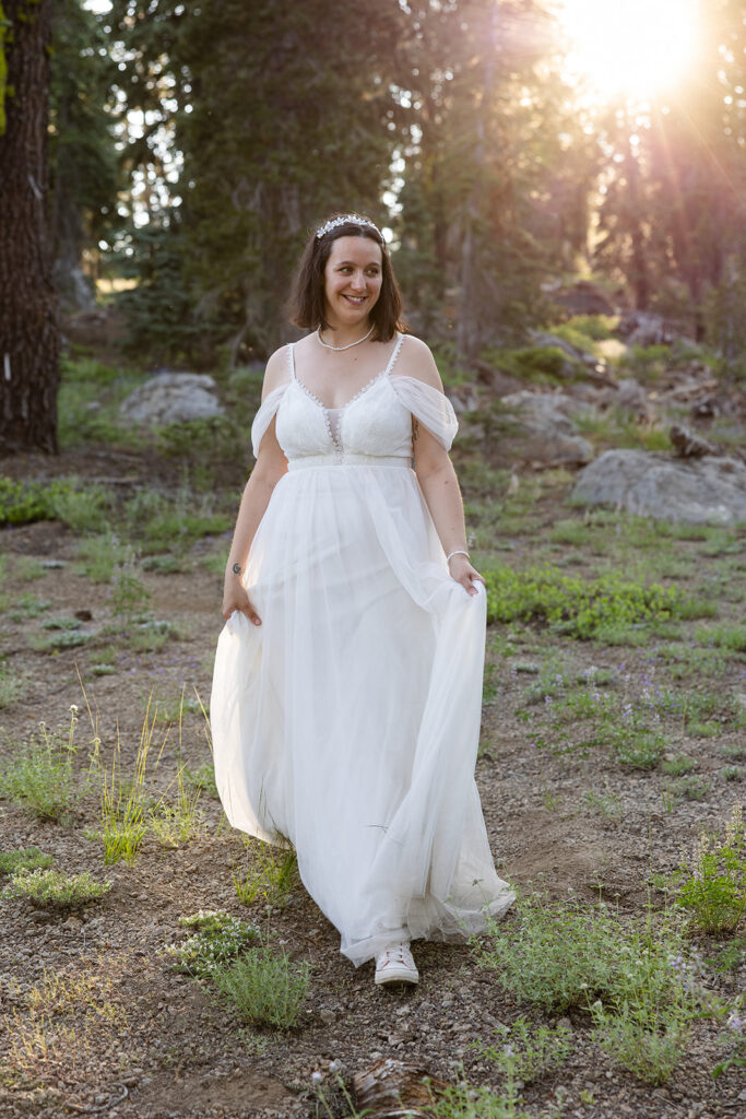 golden hour bridal portrait