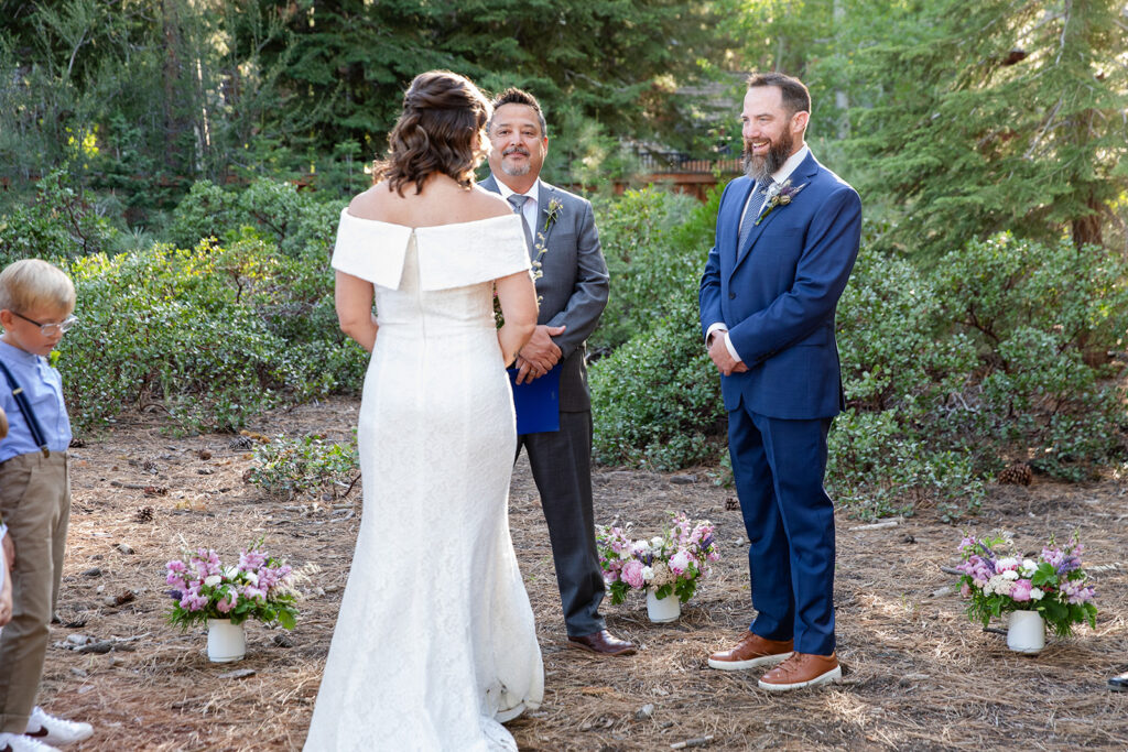 dreamy forest elopement ceremony in skylandia park, tahoe