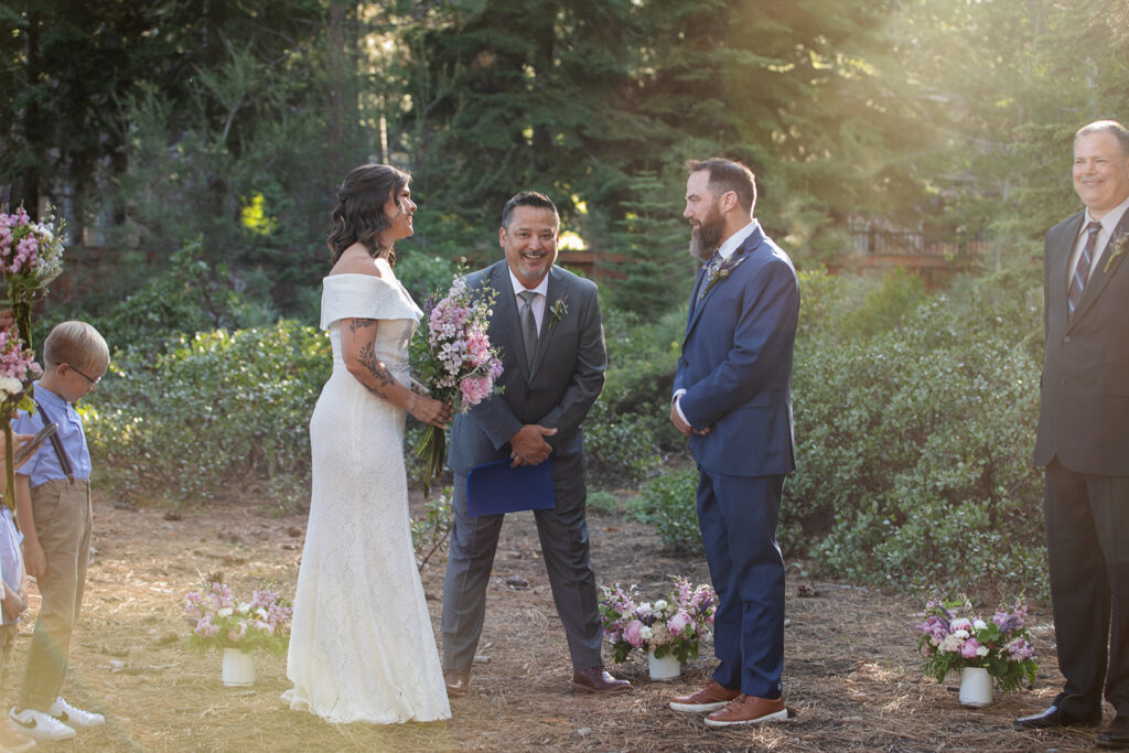 dreamy forest elopement ceremony in skylandia park, tahoe