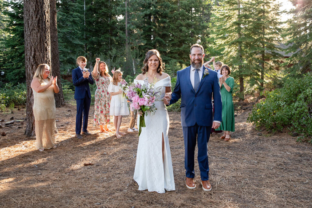 dreamy forest elopement ceremony in skylandia park, tahoe