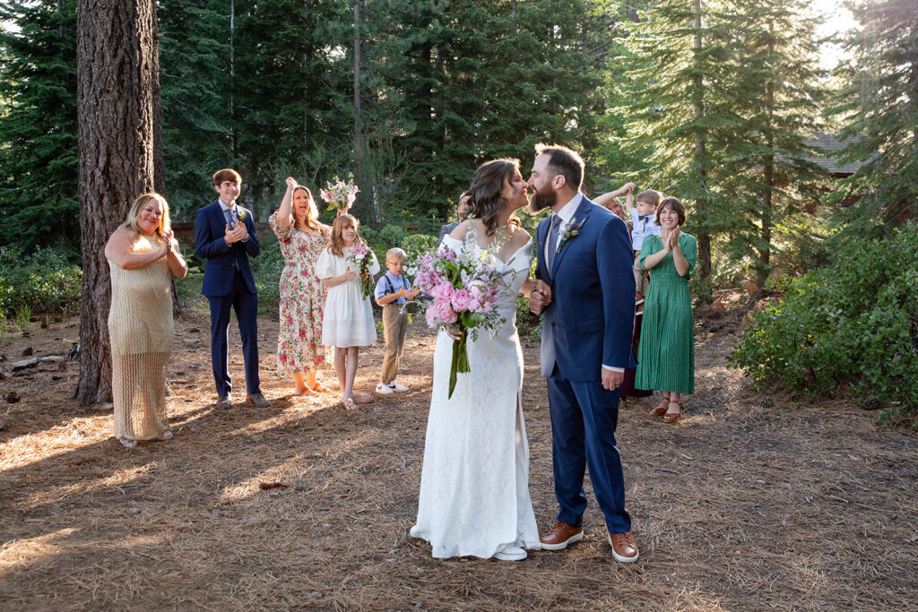 dreamy forest elopement ceremony in skylandia park, tahoe