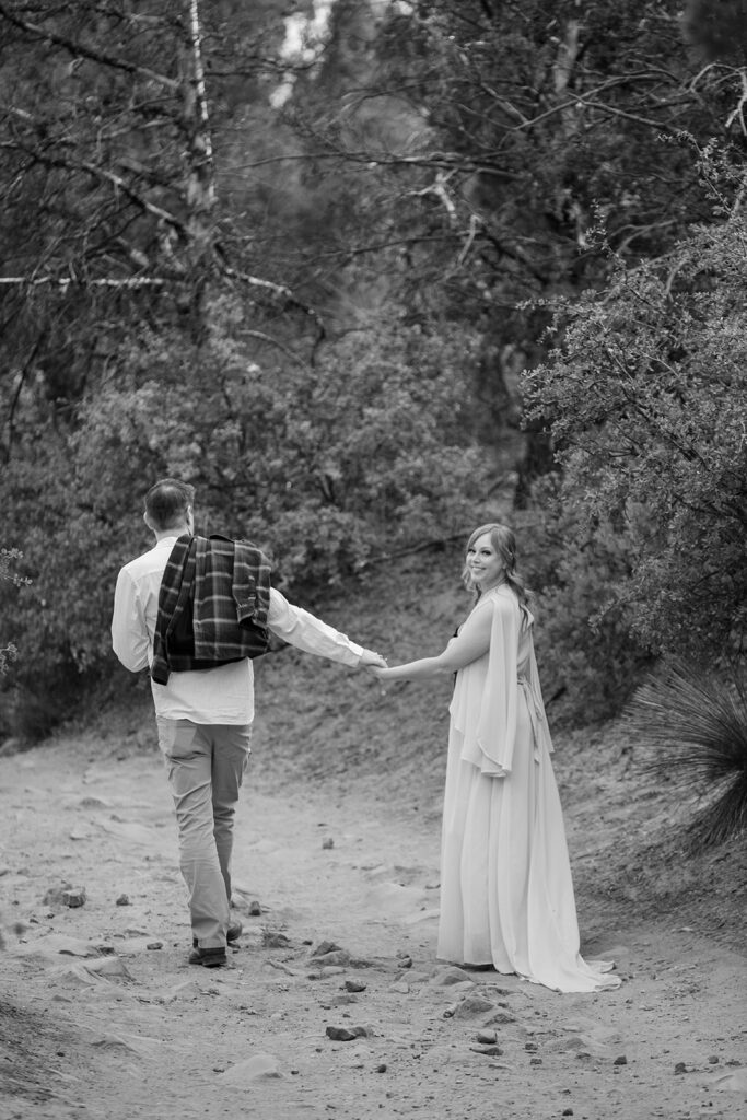 adventurous elopement couple going on a hike in sedona for their big day