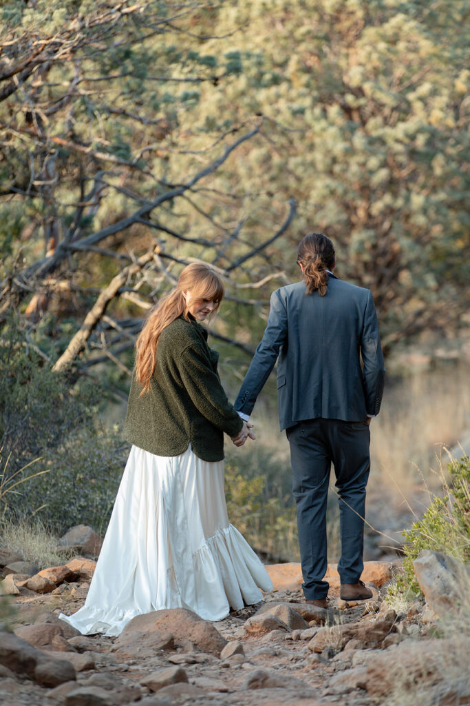 elopement couple enjoying a hike in sedona 