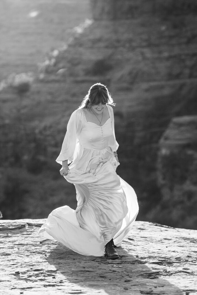 golden hour bridal portrait with sedona backdrops