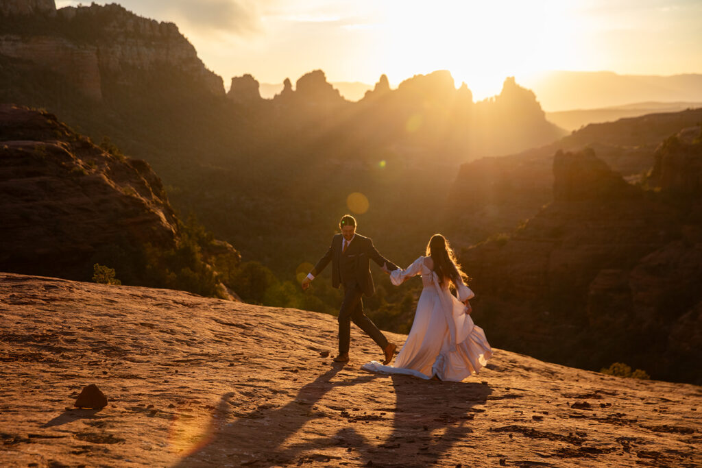 golden hour elopement couple photos in Sedona AZ