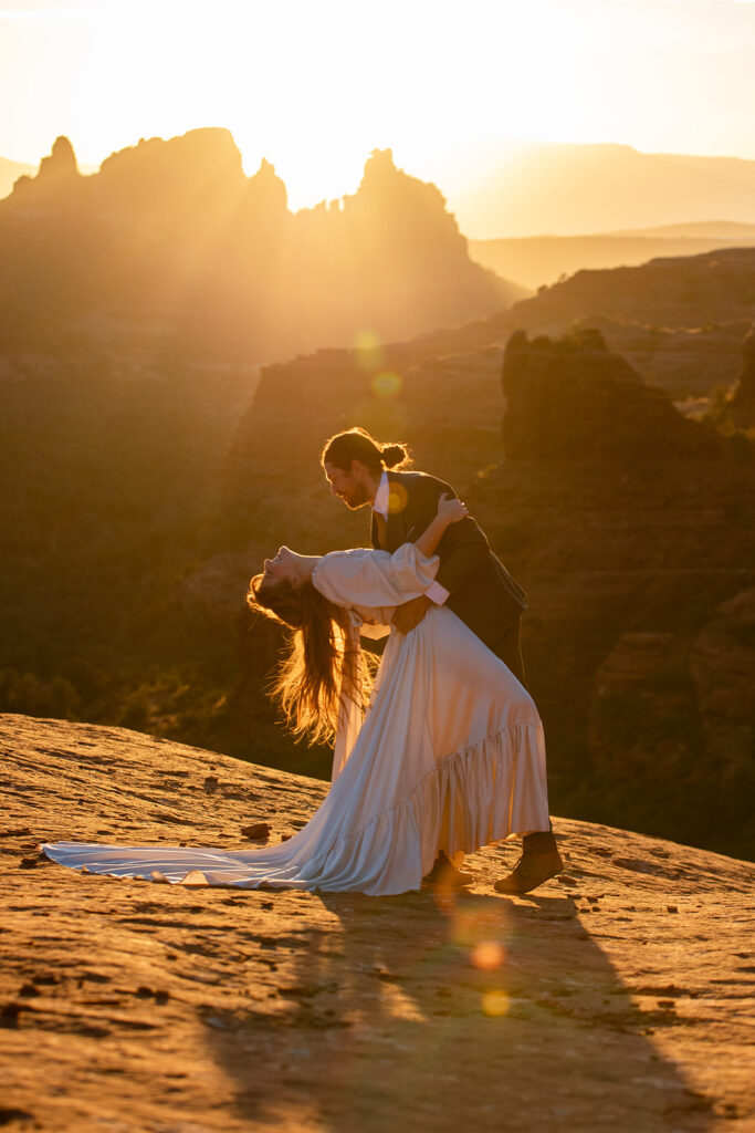 golden hour elopement couple photos in Sedona AZ