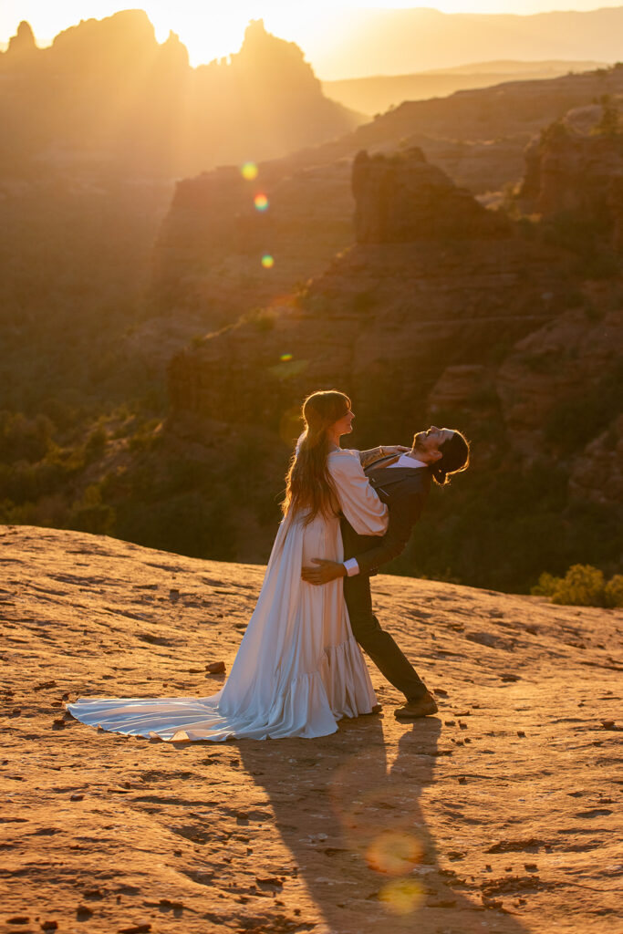 golden hour elopement couple photos in Sedona AZ