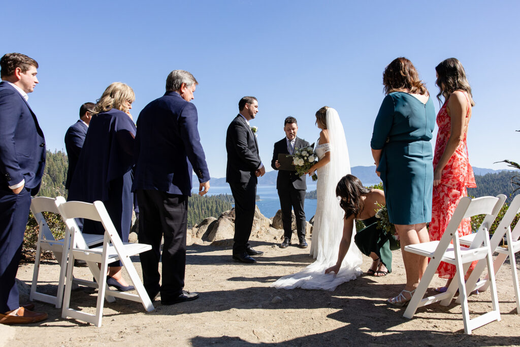 intimate lake tahoe micro wedding ceremony