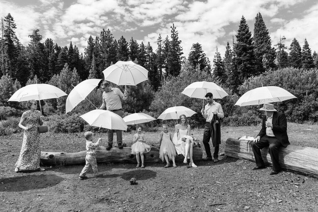 lake tahoe elopement ceremony with family