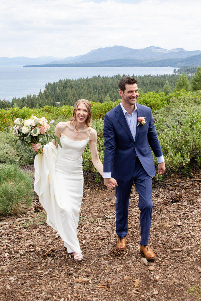 lake tahoe elopement ceremony with family