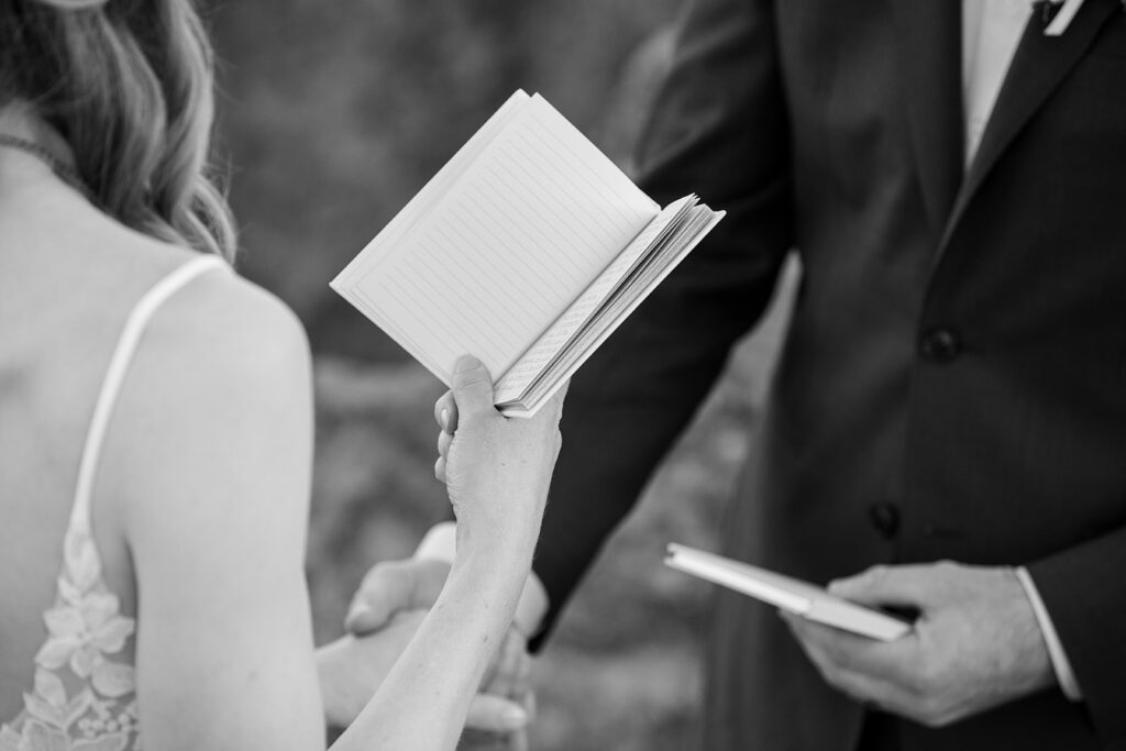 elopement couple exchanging private vows with the views of lake tahoe