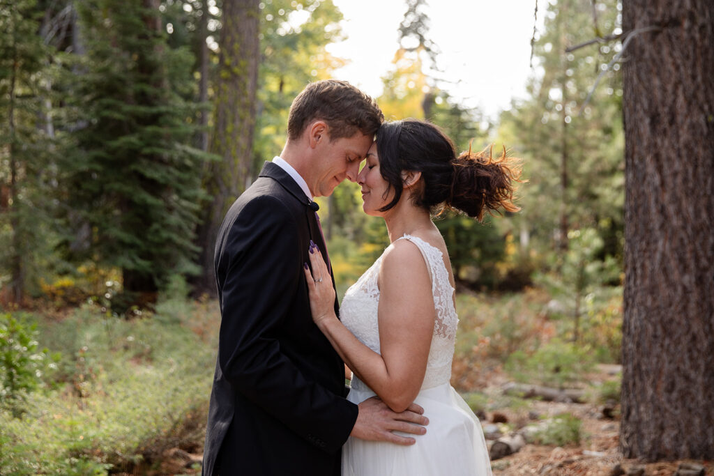 dreamy forest elopement photos at Monkey Rock, Lake Tahoe