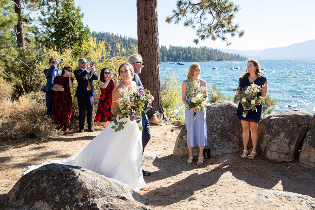 zephyr cove micro wedding ceremony with stunning water views