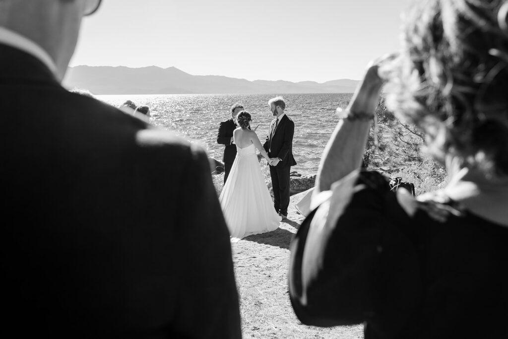 zephyr cove micro wedding ceremony with stunning water views