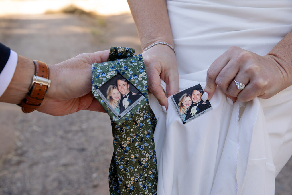 close up of wedding details