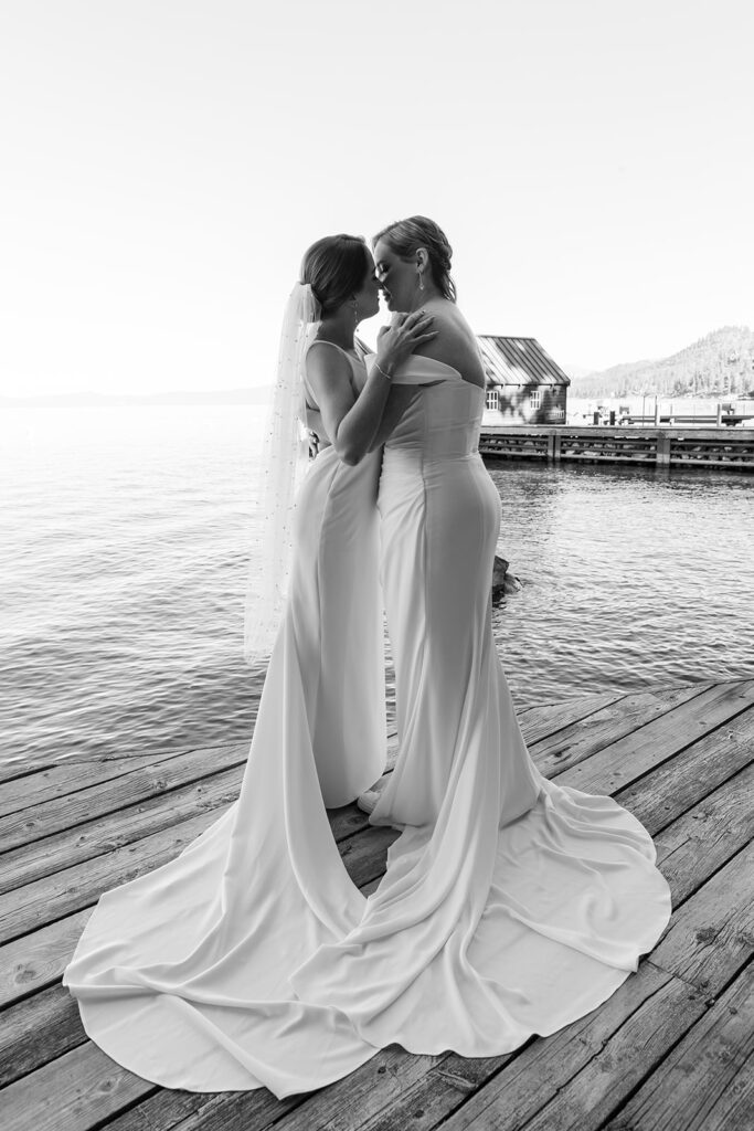 elopement couple first look at lake tahoe