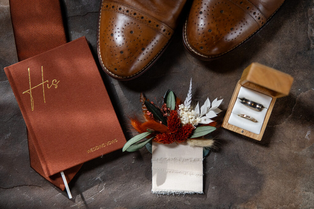 boho western wedding detail flatlay