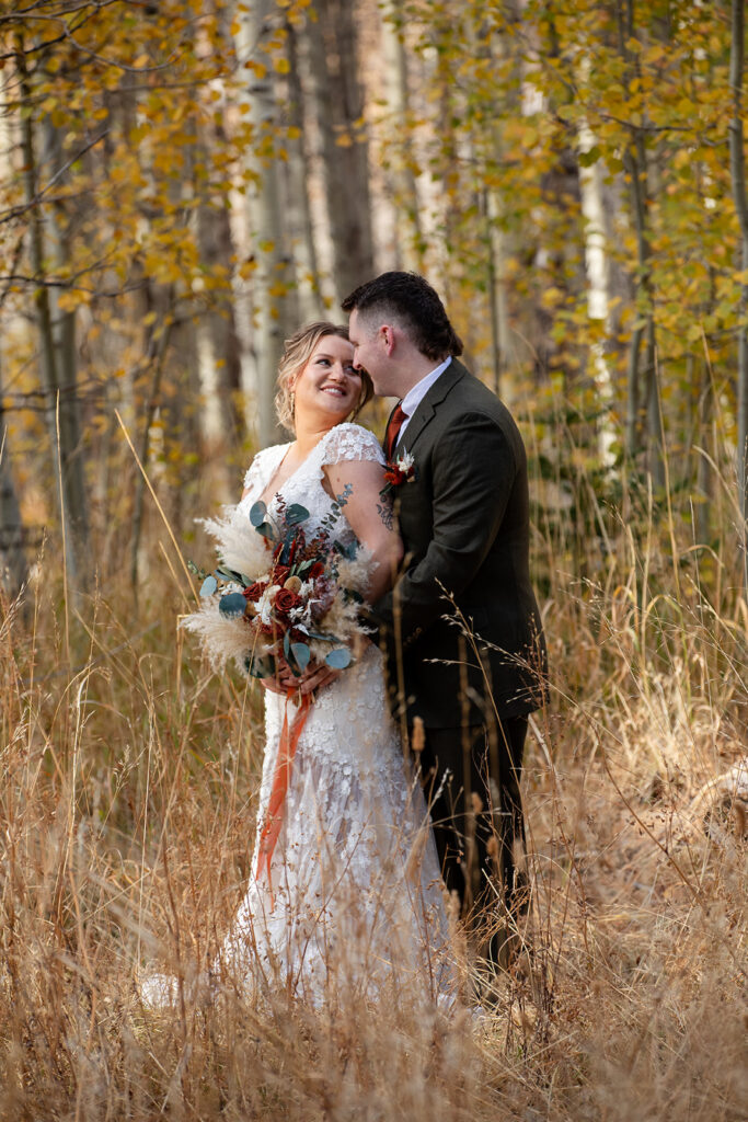 south lake tahoe elopement in a meadow surrounded by forest views